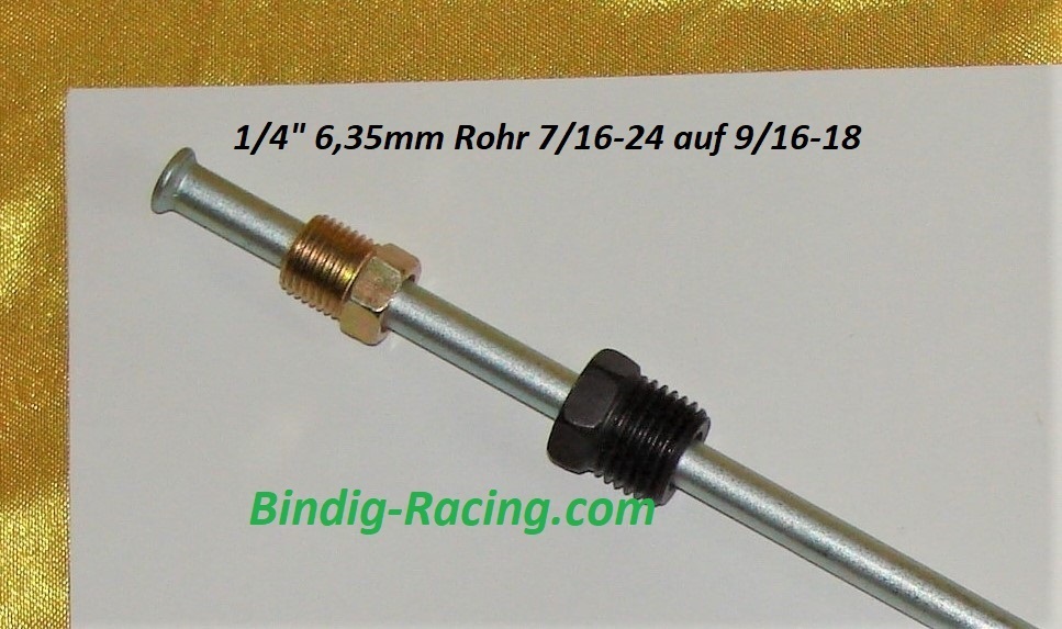 Bremsleitung Adapter 1/4" 6,35mm Rohr 7/16-24 auf 9/16-18